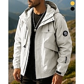 voordelige Fleece &amp; 3-in-1 Jassen-Voor heren Windjack Softshell jas Buiten waterdicht Winddicht Wandeloutfits Wandelkleding Lente Herfst Kleding Bovenlichaam Kamperen / wandelen / grotten verkennen Hardlopen Effen Kleur Zwart Wit Geel