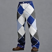 abordables pantalon habillé imprimé en 3D pour homme-Homme Bloc de Couleur Patchwork Argyle Pantalons Dress Pants works Pantalons de Costume Taille Moyenne Occasionnel Extérieur Tenue Quotidienne Pantalon habillé coupe décontractée à devant plat avec