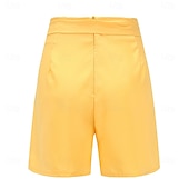 preiswerte Hose-Damen Shorts Sommerhose Sommershorts Strandshorts Urlaub Mode Alltagstauglich Kurz Hohe Taille Einfarbig Einfach Kordelzug Reißverschluss Komfort Schnelltrocknend Weich Mikroelastisch Streetwear