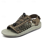 economico Infradito da Vacanza-sandali da uomo color cuoio con cinturini regolabili, traspiranti e comodi, ideali per attività estive all'aperto e vacanze