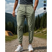 economico Fondi-Per uomo Pantaloni da escursionismo pantaloni della tuta Estate Esterno Vestibilità regolare Impermeabile Antivento Asciugatura Rapida Leggero Pantaloni Elastico in vita Nero Verde scuro Campeggio