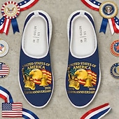 levne Pánské boty-Hlavní město USA 250. výročí Pánské patriotické grafické tenisky - lehké prodyšné slip-on volnočasové boty chůze s potiskem americké vlajky pro průvody cestování streetwear a každodenní použití