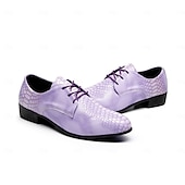 voordelige Derby Schoenen-Blauwe herenschoenen met krokodillenprint, vetersluiting, bovenkant van imitatieleer, modieuze luxe stijl, geschikt voor stijlvolle mannen bij feestjes en speciale gelegenheden.