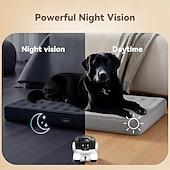 זול מצלמות רשת IP פנימיות-מצלמת רובוט עם גלגלים 1080p עדשה כפולה, מצלמת אבטחה פנימית עם ראיית לילה ושמע דו כיווני, פלאש רובוט, סוללה 5200mah &amp;בקרת אפליקציה אידיאלית לחתולים/כלבים/תינוקות/קשישים