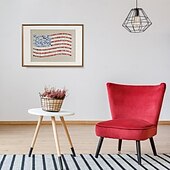 cheap U.S. 250th Anniversary-Red, White &amp; Bloom Embroidery Kit, US 250th Anniversary Cross Stitch Kit, Flowers Embroidery Kits, Full Range of Embroidery Starter Kits for Beginners Adults, Gifts for Veterans &amp; Craft Lover