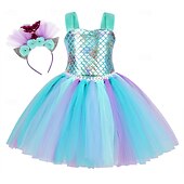 tanie Stroje dla dziewcząt-Syrena Księżniczka Sukienka Tutu Kostium na imprezę tematyczną Film Cosplay for Dla dziewczynek Dla dzieci Karnawał Bal maskowy Urlop Impreza Święto