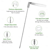 cheap Plant Growing Lights-4 Pcs LED Adjustable Plant Grow Light, Angel Ring, Red &amp; Blue Full Spectrum, 3/9/12H Timer, 3 Dimmable Levels, 17-63CM Height Adjustable, USB Powered for Succulents, Flowers, Indoor Plants