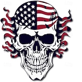 economico USA 250.-Confezione da 10 adesivi con teschio e bandiera americana, decalcomanie in vinile con bandiera patriottica degli Stati Uniti per auto, camion, caschi, computer portatili, adesivi con teschio