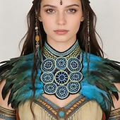 voordelige Outfits-Middeleeuws Renaissance Veren kostuumaccessoires Krijger Elf Veer Kostuum Dames Halloween Carnaval Prestatie LARP Ren Faire Volwassenen Kostuum
