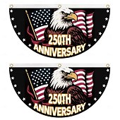 billige 250. jubileum-2 stk. amerikansk 250-årsjubileumsflagg, halvrundt til dekorasjoner, 250-årsjubileumsbanner, patriotisk flagg til uavhengighetsdagen og nasjonale feiringer