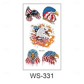  30 ark midlertidige tatoveringer med 4. juli-motiv for barn og voksne, patriotiske tatoveringsklistremerker med USA-flagg til uavhengighetsdagens dekorasjoner og festgaver, vanntett kroppskunst med