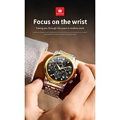 billige Kvartsklokker-Ny Olevs-merkevare herreklokke med nattlys, stoppeklokke, kalender, tre underskiver, kvartsklokke, moderne og uformell, vannavstøtende, egnet for sport, herrearmbåndsur