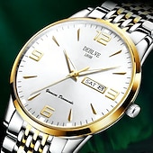 رخيصةأون ساعات كوارتز-ساعات رجالية، ساعات رجالية فاخرة وجذابة مزودة بوظائف التاريخ والتقويم، وشاشة مضيئة، ساعات رجالية أنيقة وعصرية، أفضل إكسسوارات الرجال، والخيار الأمثل للهدايا