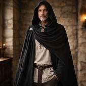 お買い得  ケープとマント-レトリ／ヴィンテージ 中世 ルネッサンス ケープ ナイト Ranger 仮装 男性用 ハロウィーン カーニバル パーティー ルネッサンスフェア レトロテーマパーティー 大人 クローク オールシーズン