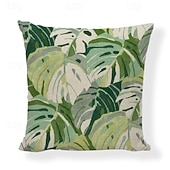 cheap Throw Pillows,Inserts &amp; Covers-Nordic Green Plant Leaf Pattern Linen Throw Pillow Cover Decorative Cushion Cover for Sofa Bed Headboard Car and Nap Pillow Use
