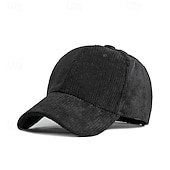 abordables Casquette de baseball pour homme-Unisexe Casquette de baseball Noir Jaune Velours côtelé Bandes Pur Chaud ancien Occasionnel Occasionnel Quotidien Vêtements de rue Couleur Unie Protection solaire