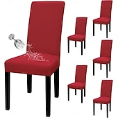 billige stoltrekk-100 % vanntett stoltrekk til spisestue, sett med 6, stretch jacquard stoltrekk, avtakbart og vaskbart, for hjem, restaurant, bankett