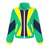 preiswerte Outfits-Hippie 1980er Streetstyle Hose Outfits Jacke langarm Disco Kostüm Unisex Karnevalskostüm Maskerade Alltagskleidung Party &amp; Abend Alltagstauglich Erwachsene Oberteil Hose