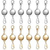 levne umění, řemesla a šití-Balení 12 magnetických zapínání a sponek na náhrdelníky. Prodlužovač šperků na náhrdelník se silným magnetem. Magnetická spona na náhrdelník pro výrobu šperků, náhrdelníků a náramků. Zlaté a stříbrné