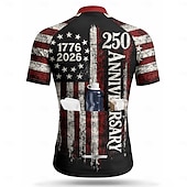 abordables Maillots Hombre-250 aniversario de Estados Unidos Día de la Independencia Día Nacional Americano Hombre Maillot de Ciclismo Bandera estadounidense de los Estados Unidos Bandera / bandera nacional Manga Corta