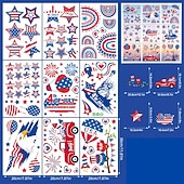  9 ark nye søte hundeflagg-glassklistremerker til uavhengighetsdagen i USA, feirer festivalen med elektrostatiske klistremerker