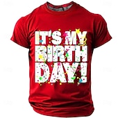  ανδρικό κείμενο με θέμα τα γενέθλιά μου πολύχρωμα κομφετί αστέρια χιουμοριστικό εορταστικό διασκέδαση γιορτή μπλουζάκι κανονική γραμμή πάρτι γενεθλίων γιορτή δώρο ρούχα ένδυση s m l xl xxl xxl xxxl