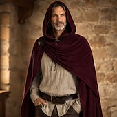 お買い得  ケープとマント-レトリ／ヴィンテージ 中世 ルネッサンス ケープ ナイト Ranger 仮装 男性用 ハロウィーン カーニバル パーティー ルネッサンスフェア レトロテーマパーティー 大人 クローク オールシーズン