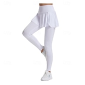 cheap Women's Skirts &amp; Skorts-Women's Solid Colored Casual Skirt Tennis Skort Tennis Skirt with Leggings Sport Skirt Pocket High Waist Quick Dry Breathable Tennis Golf Pickleball Skirt Bottoms Black White Tennis Clothing
