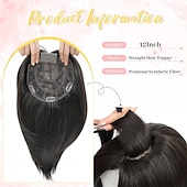 halpa Otsahiukset-30 cm:n hiuslisäke oheneville hiuksille, 16,5 x 16,5 cm:n paksu pohjallinen synteettinen päällinen otsatukalla, kuituperunat naisten hiuslisäkkeisiin päivittäiseen käyttöön, töihin, juhlaan,