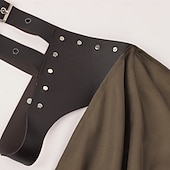 abordables Tenues-Médiéval Renaissance Costume élégant Guerrier Chevalier Viking Déguisement Homme Viking Fantaisie Halloween Carnaval Performance LARP Foire de la Renaissance Adulte Chemise Pantalon Ceinture