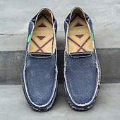 preiswerte Slipper Schuhe-Graue Herren-Slipper aus Canvas, leichte und bequeme Loafer für den täglichen Weg zur Arbeit, Wochenendausflüge und den Alltag.