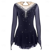 economico Abiti da Pattinaggio Artistico-Abito da pattinaggio artistico Ragazze Pattinaggio sul ghiaccio Vestito Lilla blu navy Nero Patchwork Schiena aperta Elasticizzato Allenamento Competizione Vestiti da pattinaggio sul ghiaccio