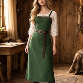 ieftine Rochie-Retro / vintage Medieval Renascentist Lung Rochii Curea în Talie Viching Costume de fancy Pentru femei Viching Halloween Carnaval Târgul Renașterii LARP Petrecere cu tematică retro Adulți Rochie