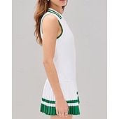 Χαμηλού Κόστους Φόρεμα Γυναικών-Γυναικεία Κουρελού Φόρεμα τένις με ενσωματωμένο σορτς και σουτιέν Αθλητικό φόρεμα Αμάνικο Κουμπώσου Τσέπη Ελαστικό Σκούπισμα ιδρώτα Αναπνέει Τέννις Τρέξιμο Καταλληλότητα Περιλαίμιο Polo Φορέματα