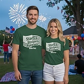  Patriotic T-shirt Graphic Tee USA Retro Vintage Patriotic T-shirt Sleeve 1776-2026 for Unisex Adults' 3D Print  for Independence Day / the Fourth of July 4th of July Party