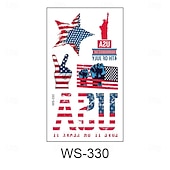 30 ark midlertidige tatoveringer med 4. juli-motiv for barn og voksne, patriotiske tatoveringsklistremerker med USA-flagg til uavhengighetsdagens dekorasjoner og festgaver, vanntett kroppskunst med