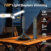 Недорогие Кемпинговые фонари и фонари-Аккумуляторный кемпинговый и рабочий фонарь на 8000 мАч с регулируемой подставкой, длина 1 метр, мощность 3000 люмен, беспроводной рабочий фонарь с 3 регулируемыми головками, диммируемый аварийный