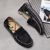 tanie Buty casual slip-on-męskie niebieskie, dżinsowe, wsuwane mokasyny, ręcznie szyte, codzienne buty na codzienne dojazdy do pracy, weekendowe wypady i spacery po plaży