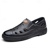 economico Sandali casual-sandali da uomo marroni senza lacci, tomaia traspirante con design casual, comodi per avventure all'aria aperta, abbigliamento casual e attività estive