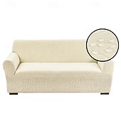 abordables Housse de canapé-Housse de canapé imperméable en jacquard de luxe, extensible et intégrale, avec élastique, anti-griffures de chat et anti-poussière.