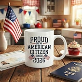 preiswerte Becher &amp; Tassen-Geschenkidee zur Einbürgerung in den USA 2026: Tasse für frischgebackene US-Bürger, Erinnerungsstück zur Einbürgerung, USA-Flaggen-Design, Glückwunschgeschenk für stolze US-Bürger