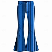 voordelige Bodems-Retro vintage Boho Jaren '70 Broeken Bell Bottom broek Hippie Schijf Hoge taille Gestreept Kostuum Voor heren Halloween Carnaval muziekfestival Retro themafeest Volwassenen Broeken
