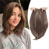 halpa Otsahiukset-30 cm:n hiuslisäke oheneville hiuksille, 16,5 x 16,5 cm:n paksu pohjallinen synteettinen päällinen otsatukalla, kuituperunat naisten hiuslisäkkeisiin päivittäiseen käyttöön, töihin, juhlaan,