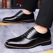 baratos Sapatos Oxford-Sapatos sociais masculinos em couro sintético, clássicos e elegantes para o escritório e ocasiões especiais.