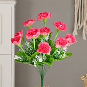 billige Kunstig blomst-kunstig nellikblomst enkeltstilk, imitert nellik til vaseoppsats, dekorasjon til stuebordet, gave til lærerens dag, falsk blomst