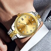 cheap Quartz Watches-Men's Watch, Men's Charming Luxury Watch, Rhinestone Decoration, Calendar Function, Night Light Display, Men's Fashionable Casual Watch, Best Men's Accessory, and Best Men's Gift Selection