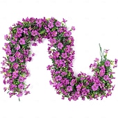 economico Fiore finti-Ghirlanda di fiori artificiali edera, confezione da 4 decorazioni da 1,8 m resistenti ai raggi UV, finte margherite rampicanti in seta, fiori appesi per casa, giardino, matrimonio, decorazioni
