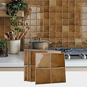 abordables Pegatinas de pared-Paquete de 10 paneles decorativos de pared 3D, azulejos de vinilo vintage de epoxi para salpicadero de cocina, adhesivos autoadhesivos despegables, aptos para cocinas, baños, lavanderías y vehículos