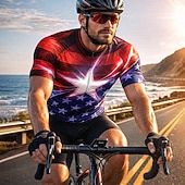 preiswerte Radtrikot Herren-Amerikas 250. Jahrestag Tag der Unabhängigkeit Amerikanischer Nationalfeiertag Herren Radtrikot Amerikanische US-Flagge Sternenbanner Flagge / Nationalflagge Kurzarm Fahhrad Trikot Oberteil mit 3