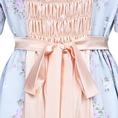 Χαμηλού Κόστους Φόρεμα-19ος αιώνας Περίοδος Αντιβασιλείας Μέχρι τον αστράγαλο Φορέματα Κοντά μανίκια Πριγκίπισσα Ευγενής κυρία Φλοράλ Φανταχτερή Φόρεμα Γυναικεία βασιλικός Απόκριες Πάρτι Τσαγιού LARP Ρεν Φερ Ενηλίκων Φόρεμα